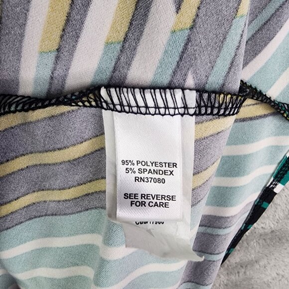 Women's Colorful Striped Blouse Top Grommet Detail Est. 1946 Long Sleeve XL - Picture 6 of 10